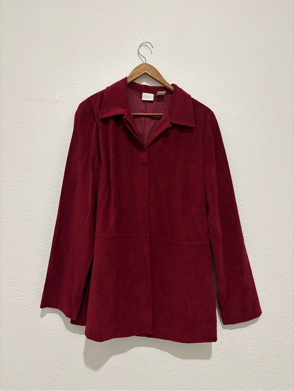 Studio C Burgundy Suede Jacket - Tailored Collar